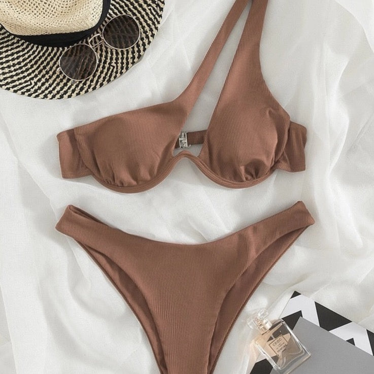 One Shoulder Bikini Set