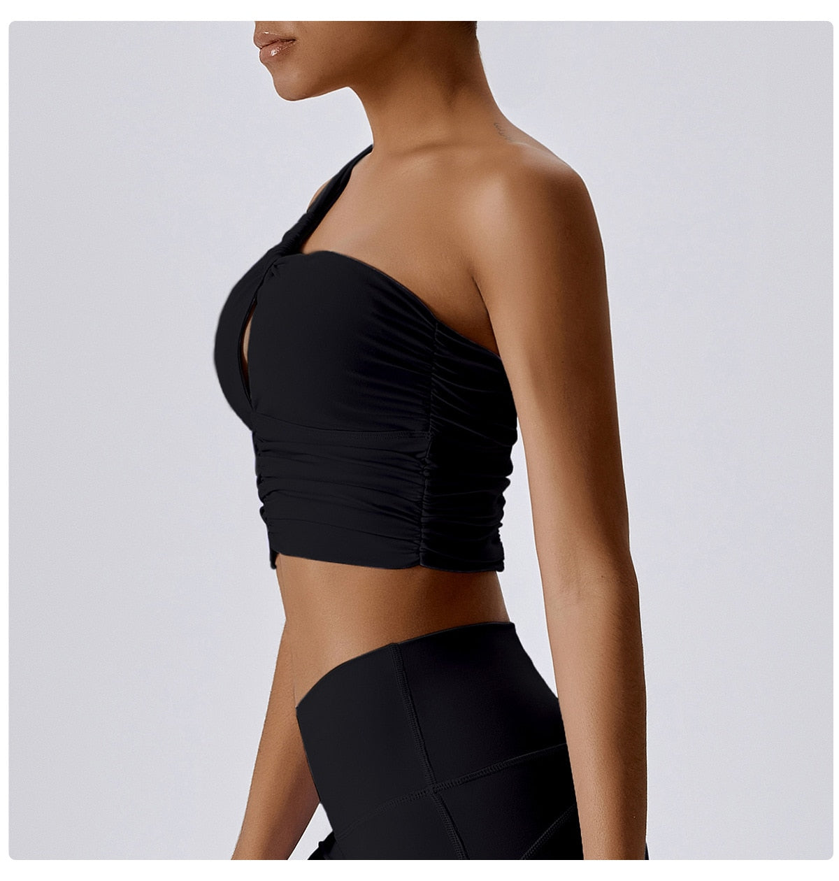 One Shoulder Fitness Sports Bra