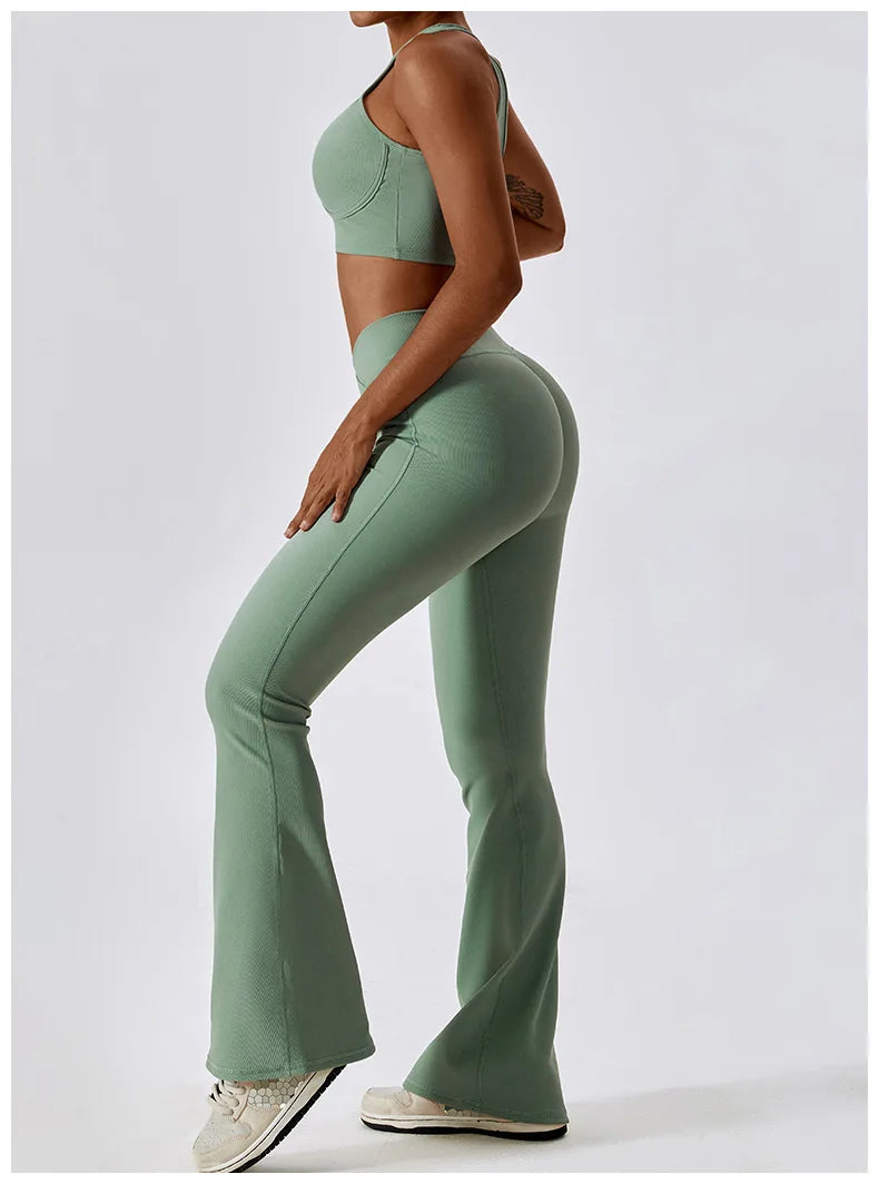 Crossover Wide Leg Yoga Pants