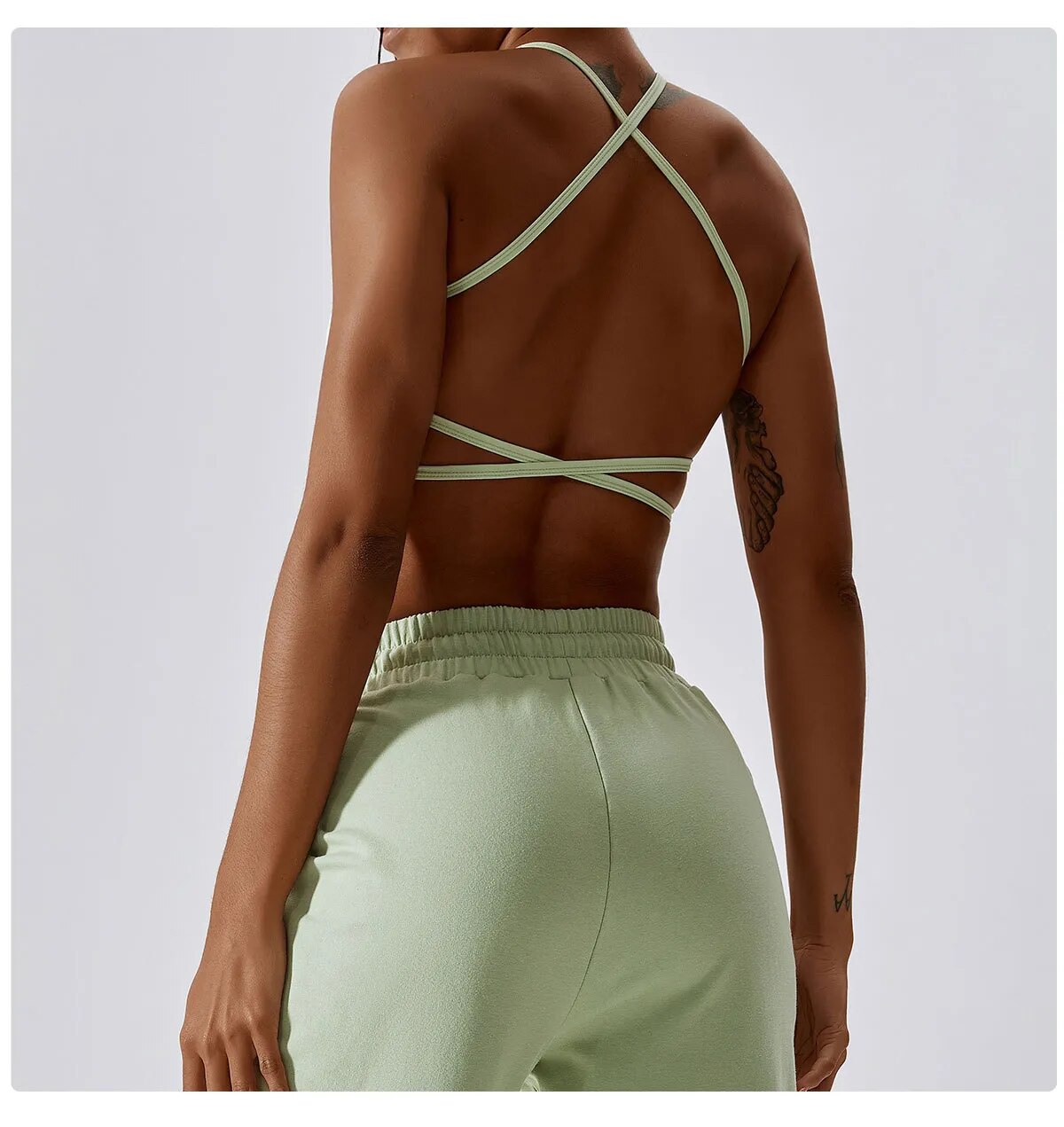 Backless Cross Strap Sports Bra