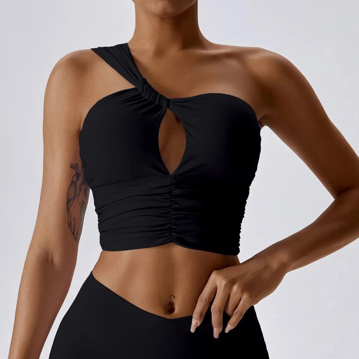 One Shoulder Fitness Sports Bra