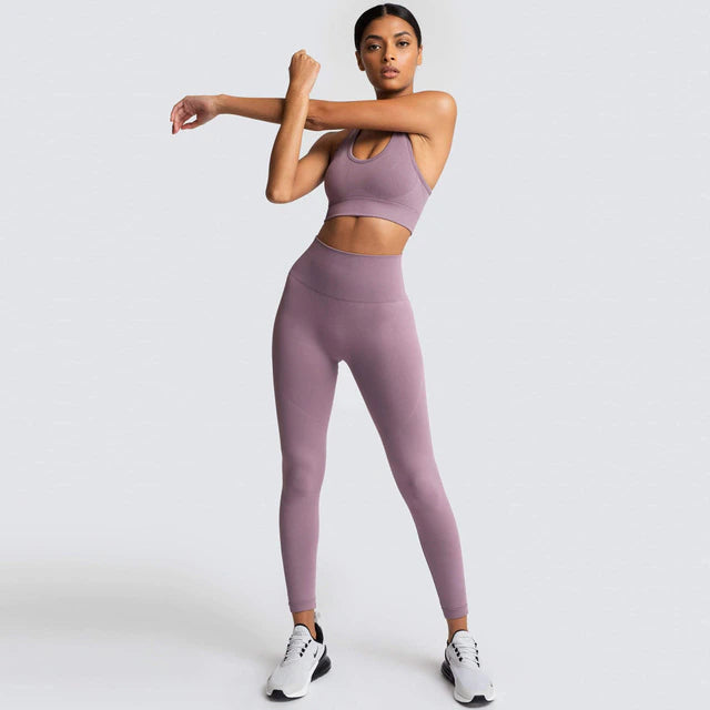 2 Piece Sports Bra & Legging Seamless Set